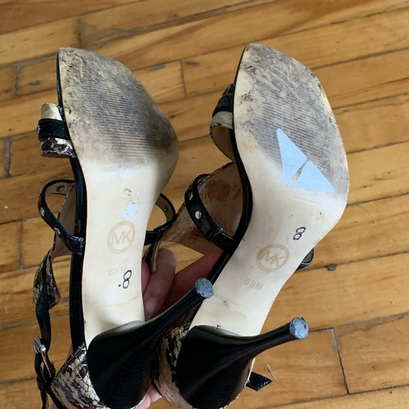Michael Kors Black and Brown snakeskin Stiletto Heels - Picture 4 of 5